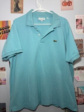 Lacoste Men's Aqua Blue Short Sleeve Polo